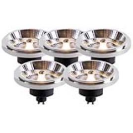 Conjunto de 5 lâmpadas LED AR111 GU10 12W 3000K