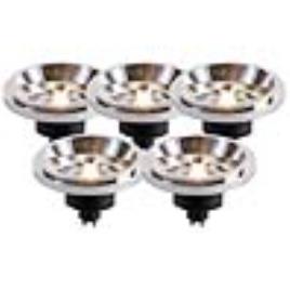 Conjunto de 5 lâmpadas LED AR111 GU10 12W 2700K regulável