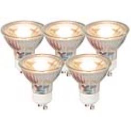 Conjunto de 5 lâmpadas LED GU10 COB 5W 380LM 3000K