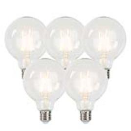 Conjunto de 5 lâmpadas de filamento LED reguláveis E27 G95 5W 470 lm 2700K