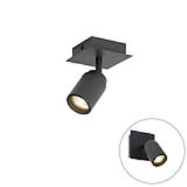 Moderne badkamer spot zwart vierkant IP44 - Ducha