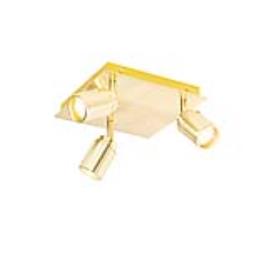 Moderne badkamer spot messing vierkant 3-lichts IP44 - Ducha