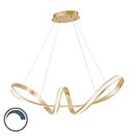 Candeeiro suspenso design dourado LED 90 cm - BELINDA