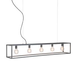 Lâmpada industrial suspensa cinza 5 luz - Gaiola