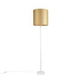 Candeeiro de pé vintage branco com triângulo dourado de 40 cm - Simplo