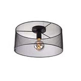 Candeeiro de teto industrial preta - DRUM Mesh