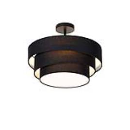 Candeeiro de tecto moderno preto 45 cm 3 luzes - Drum Trio
