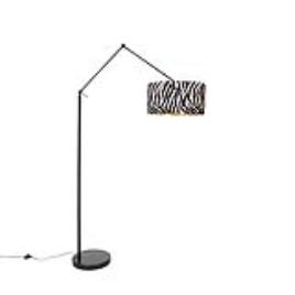 Candeeiro de pé moderno abajur preto com design zebra de 50 cm - Editor