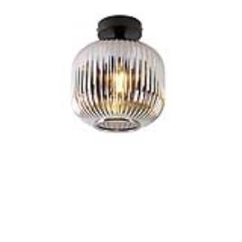Plafon Art Deco preto vidro fumê - KAREL
