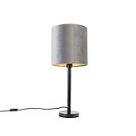 Candeeiro de mesa moderno preto com tom cinza 25 cm - Simplo