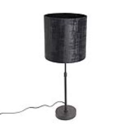 CAndeeiro de mesa preto abajur veludo preto 25cm ajustável - PARTE