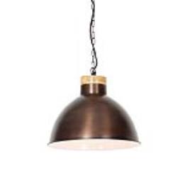 Vintage hanglamp koper met hout - Pointer