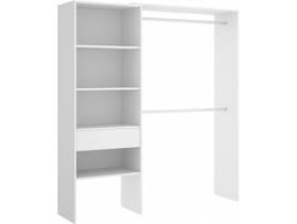 Roupeiro DKIT SUIT 03K13843 Branco (Madeira e Metal - 160 x 40 x 187 cm)
