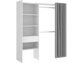 Roupeiro  SUIT 03K13943 Branco (Madeira e Metal - 160 x 40 x 203 cm)