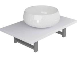 Conjunto de Casa de Banho VIDAXL Branco redondo (Cerâmica - 60x40x16.3cm)