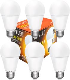 Pack 6x Lampadas LED 220V E27 10W Branco Q. 3000K 950Lm