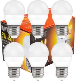 Pack 6x Lampadas LED 220V E27 5W Branco Q. 3000K 450Lm