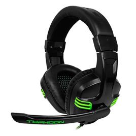 Auscultadores c/ Fios e Micro TYPHOON (Preto/Verde) - BG-GAMING