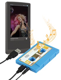 Cassete Mini Hi-Fi USB Azul - basicXL