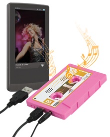 Cassete Mini Hi-Fi USB Rosa - basicXL