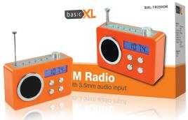 R?dio Digital FM Port?til (Laranja) - basicXL