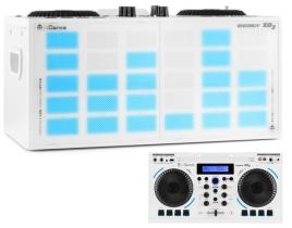 Consola de Som Port?til DJ 200W c/ USB/BT/FM/REC e Efeitos LED (Branco) - iDance