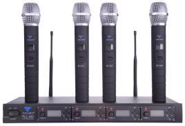 Central 4 Microfones de M?o s/ Fios UHF 4 Canais (PLL-400) - AZUSA