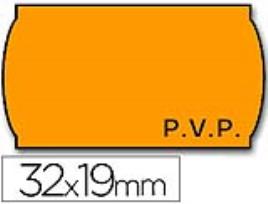 Rolo de Etiquetas Adesivas Meto Onduladas 32 X 19 mm Pvp- Laranja Fluorescente Rolo 1000