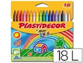 L?pis de Cera Plastidecor c/ 18 Cores