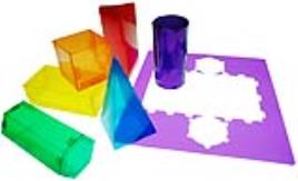 Jogo Modelos 3D Henbea Plastico Flexivel Formas Geometricas Cores Translucidos 35X35 cm