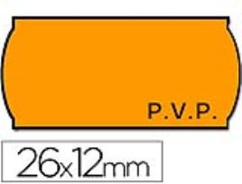 Rolo de Etiquetas Adesivas Meto Onduladas 26 X 12 mm Pvp - Laranja Fluorescente Rolo 1500