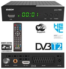 Receptor DVB-T2/C (TDT+Cabo) H.265 Full HD c/ USB - EDISION PICCO T265+