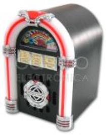 Jukebox 1x 15W LEDs RGB c/ Leitor USB/SD/MP3/AUX - RICATECH