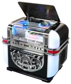 Jukebox 2x 2W AM/FM LEDs RGB c/ Leitor CD/AUX - RICATECH