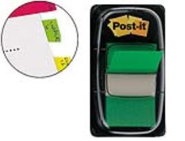 Bandas Separadoras Post-It Index 3M 254X431 mm Verde -Dispensador de 50 Unidades