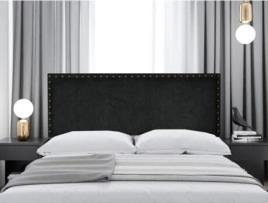 Cabeceira de Cama DECORQUALITY Madrid (Preto - Tecido Antinódoas - 135 x 70 cm)