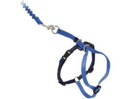 Peitoral e Trela para Cães  Elástico (Azul - 33x46cm - Nylon - S - Porte Pequeno)