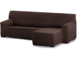 Capa Multielástica para Chaise Longue JM TEXTIL Spongy (Braço Curto - Direito - Castanho - Até 360 cm)