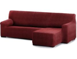 Capa Multielástica para Chaise Longue JM TEXTIL Spongy (Braço Curto - Direito - Vermelho - Até 360 cm)