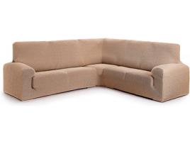 Capa para Sofá de Canto JM TEXTIL Spongy (Tecido Adaptável - Até 600 cm - Bege)