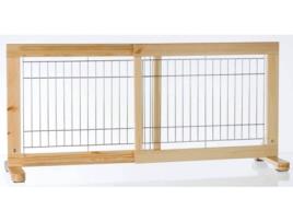Barreira de Automóvel para Cães  Largura Regulável (Castanho - 65-108cm - Madeira)