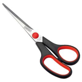 Tesoura Assimétrica Softgrip , 20/21 cm, Cabo Vermelho e Preto