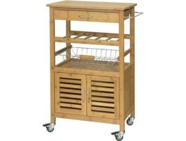 Carrinho de Cozinha SOBUY FKW53-N (Bambu - 56x36x92 cm)