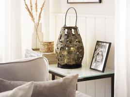 Lanterna decorativa em metal dourado SOMERSET