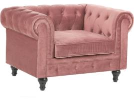 Poltrona em veludo rosa CHESTERFIELD