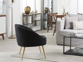 Poltrona em veludo preto TROMSO