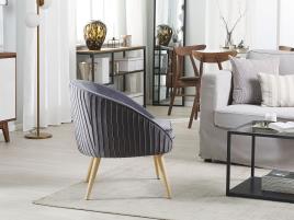 Poltrona em veludo cinzento TROMSO
