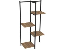 Floreira LEVIRA Robinia (Preto / Nogueira Tróia - 48,2 x 24,9 x 100 cm)