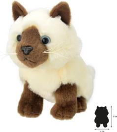 Peluche WILD PLANET Gato Siamês (13 x 11 x 17 cm - Poliéster)