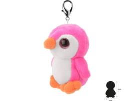 Porta-Chaves de Peluche WILD PLANET Pinguim Rosa (4 x 6 x 8 cm - Poliéster)